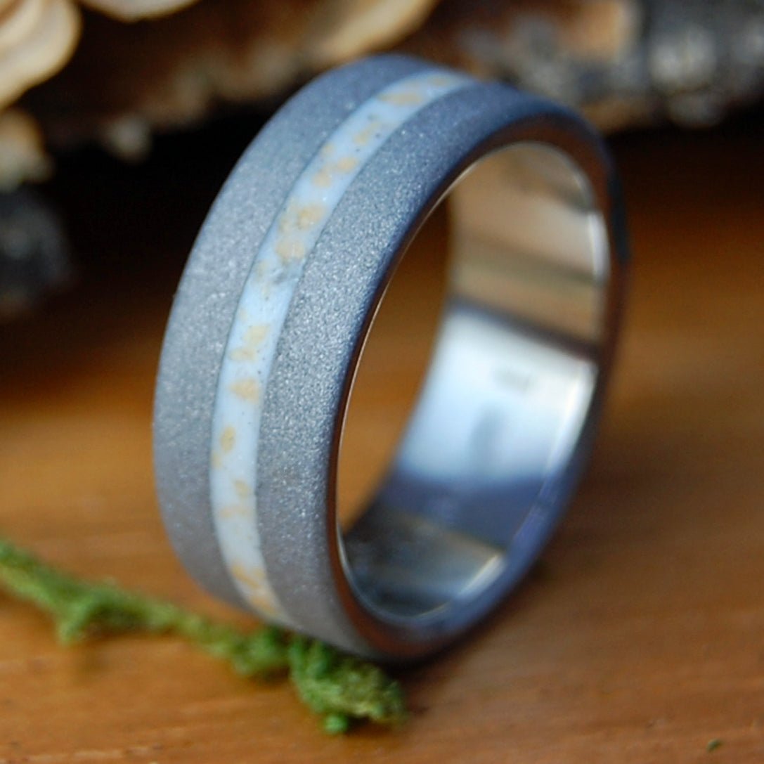 JERUSALEM COBBLESTONE I | Men's Brick & Titanium Wedding Ring - Minter and Richter Designs