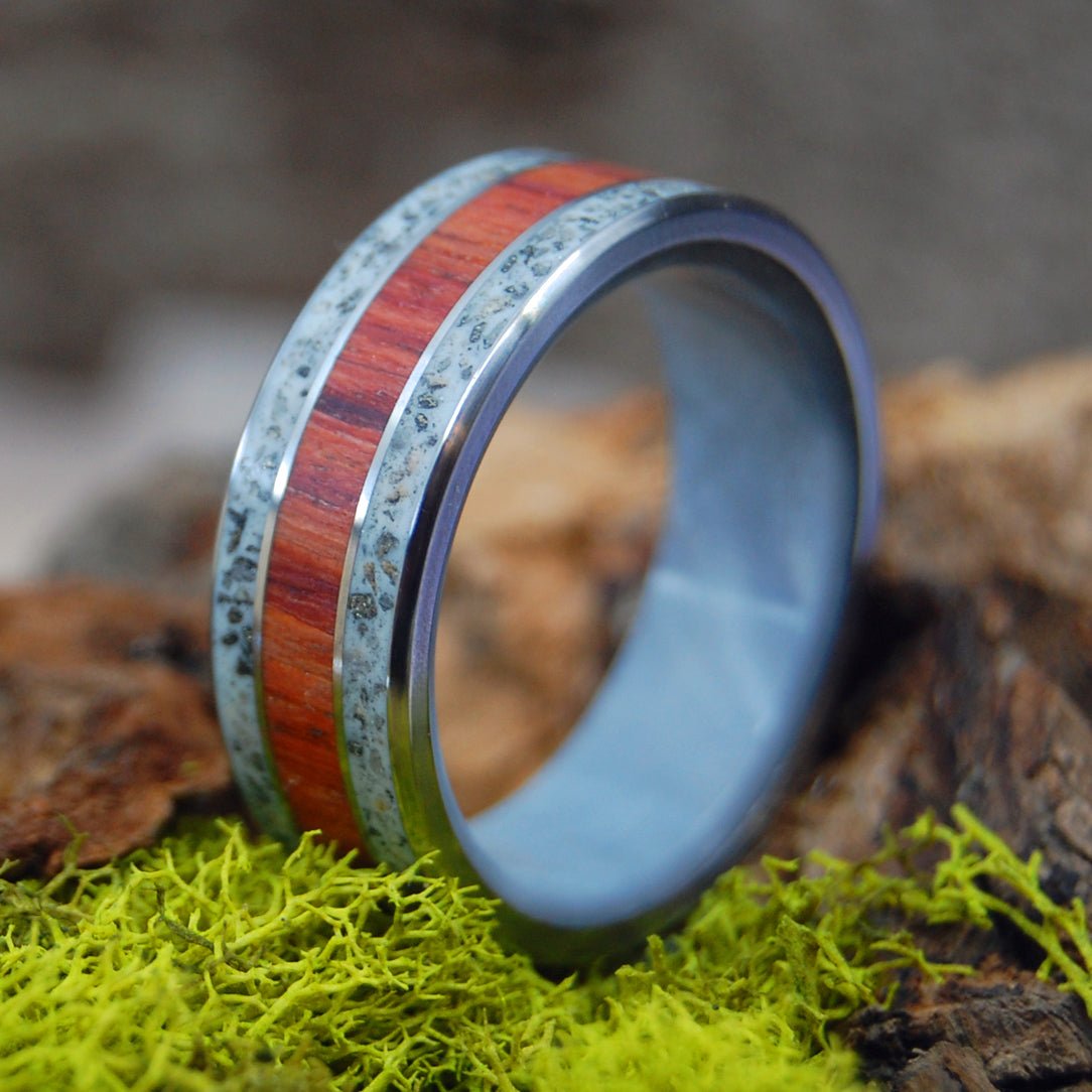 Key West Tulip | Men's Beach Sand, Tulip Wood, Resin & Titanium Wedding Ring - Minter and Richter Designs