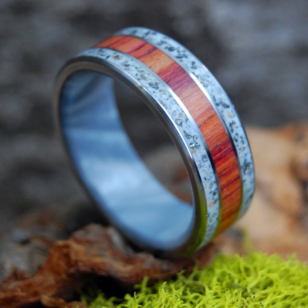 Key West Tulip | Men's Beach Sand, Tulip Wood, Resin & Titanium Wedding Ring - Minter and Richter Designs