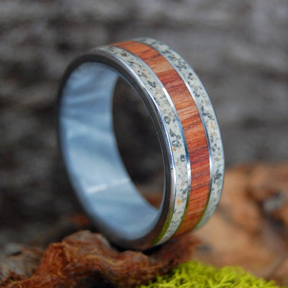 Key West Tulip | Size 16.5 At 9.5mm | Vintage Resin Mokume Gane | Unique Wedding Ring | On Sale - Minter and Richter Designs