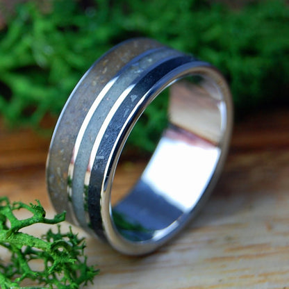 KEYSTONE STATE | Men's PA Coal, PA Deer, PA Shale & Inox Steel Wedding Ring - Minter and Richter Designs