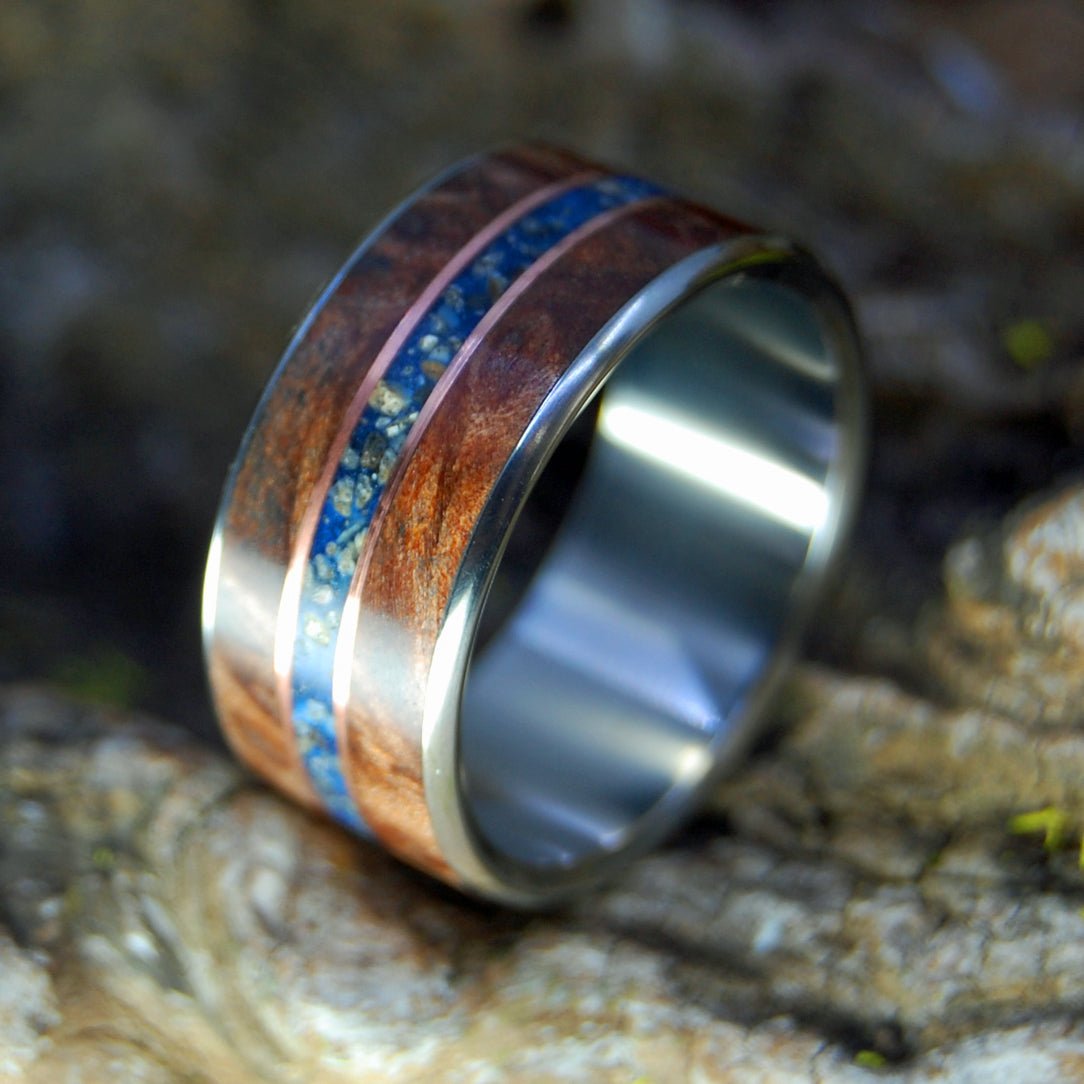 King Louie | Men's Redwood, Beach Sand, Sea Shells & Titanium Wedding Ring - Minter and Richter Designs