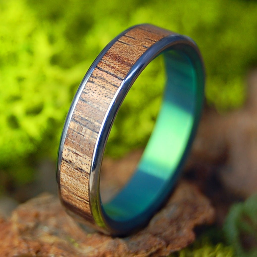 Koa Green | Men's Koa Wood & Titanium Wedding Ring - Minter and Richter Designs