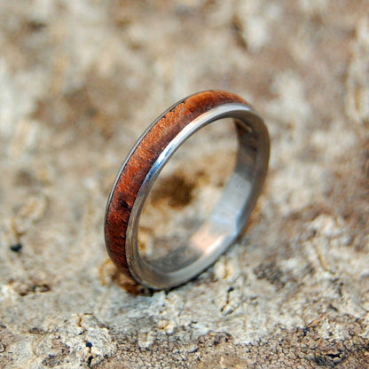 Koa Wood Dome | Men's Koa Wood & Titanium Wedding Ring - Minter and Richter Designs