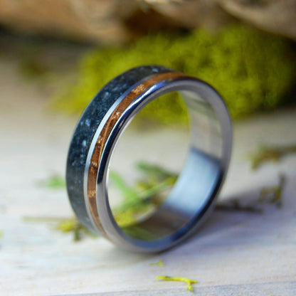 Lake Champlain Lucky Rocks | Men's Lake Champlain Beach Rocks, Whiskey Barrel & Titanium Wedding Ring - Minter and Richter Designs