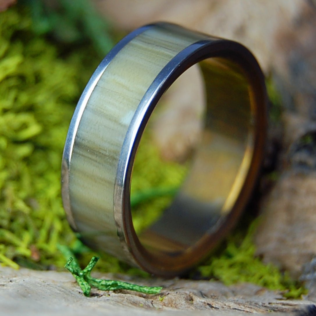 LASSOED BY LOVE | Size 6.75 At 6.4mm | Cattle Horn | Unique Wedding Band | On Sale - Minter and Richter Designs