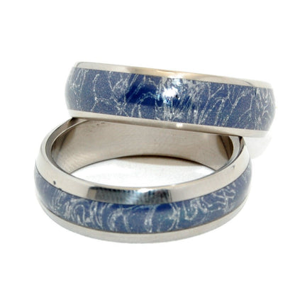 Living Saint | Blue Silver M3 - Titanium Wedding Bands - Unique Wedding Rings - Minter and Richter Designs