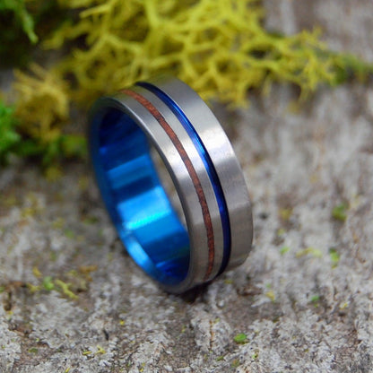 LORD HENRY COCOBOLO | Size 6.25 At 6.5mm | Cocobolo Wood | Unique Wedding Band | On Sale - Minter and Richter Designs