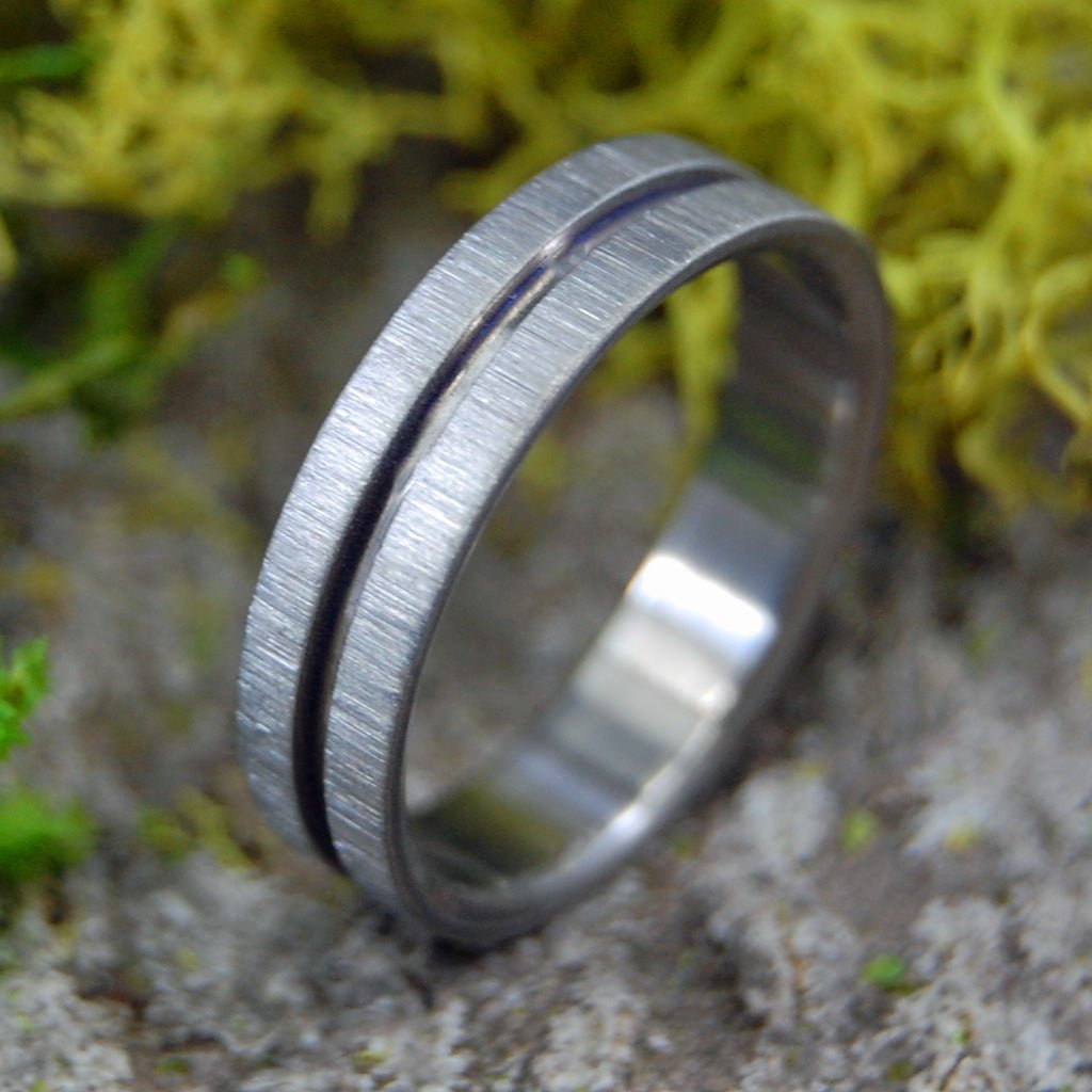 LORD HENRY NAKED VERTICAL STROKE | Size 8.25 At 4.8mm | Titanium Wedding Ring | On Sale - Minter and Richter Designs