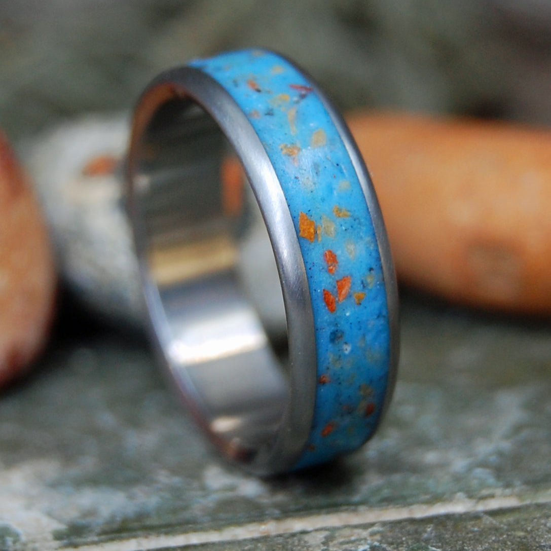 LOVE, BRIGHTON | Men's or Women's Brighton Beach Sand & Titanium Wedding Ring - Minter and Richter Designs