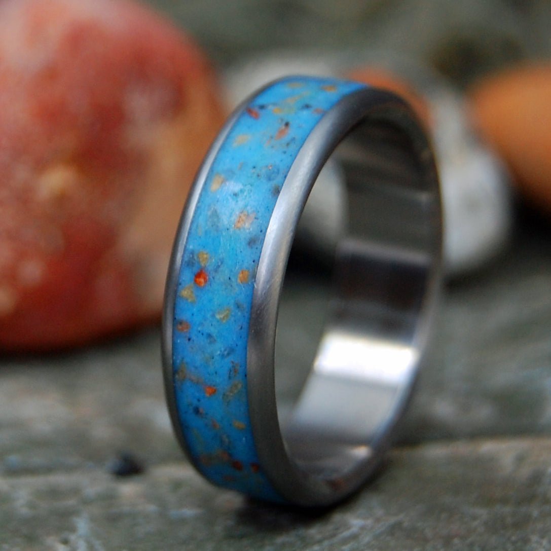 LOVE, BRIGHTON | Men's or Women's Brighton Beach Sand & Titanium Wedding Ring - Minter and Richter Designs
