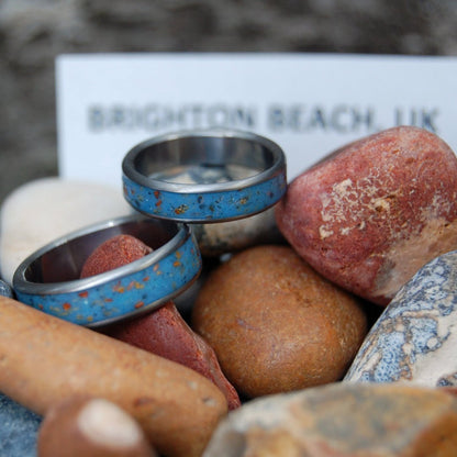 LOVE, BRIGHTON | Men's or Women's Brighton Beach Sand & Titanium Wedding Ring - Minter and Richter Designs