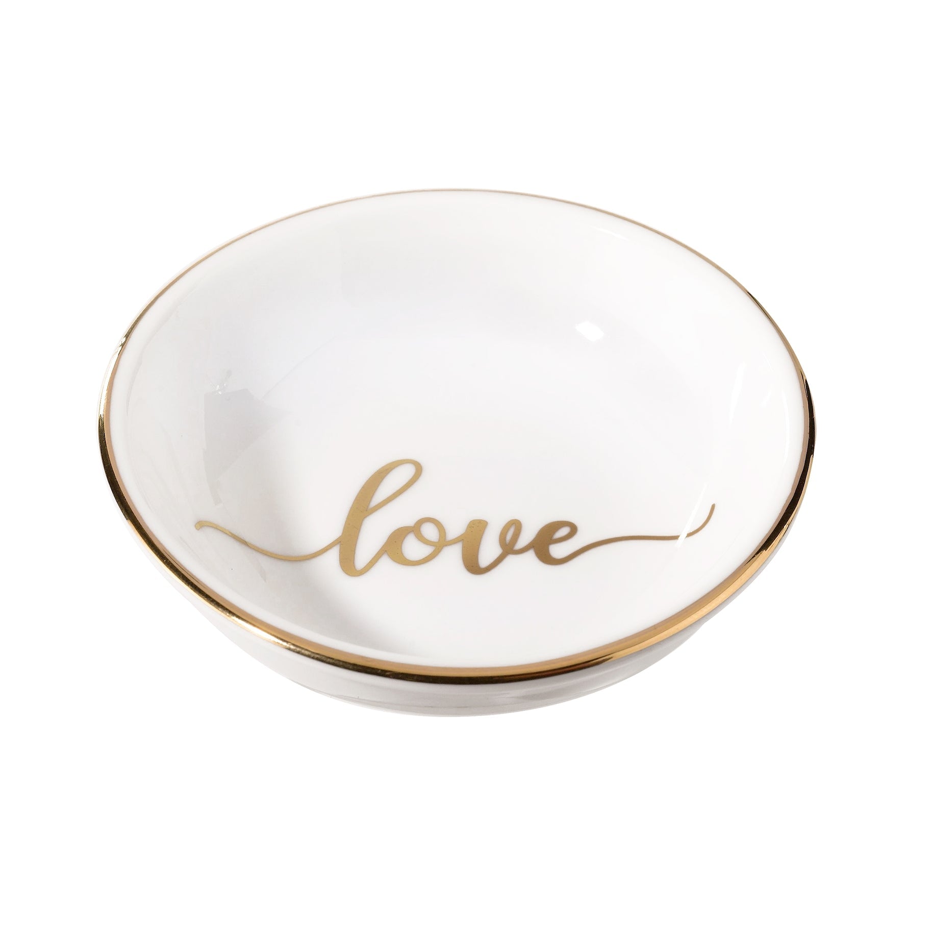 Love Ceramic Ring Dish | Wedding Ring Dish For One Or Two Ring - Minter and Richter Designs