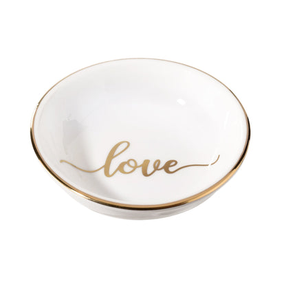 Love Ceramic Ring Dish | Wedding Ring Dish For One Or Two Ring - Minter and Richter Designs