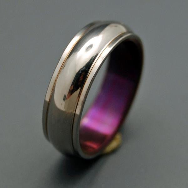 Love's Gift | Men's Purple & Titanium Wedding Ring - Minter and Richter Designs
