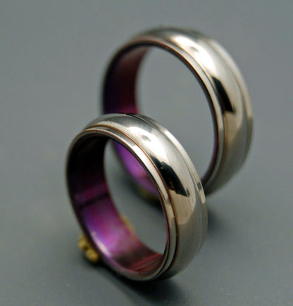Love's Gift | Purple Titanium Wedding Ring - Unique Wedding Ring Sets - Minter and Richter Designs