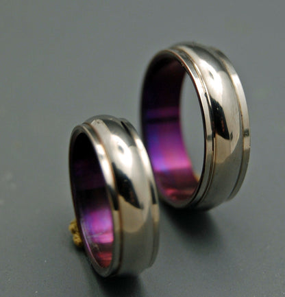 Love's Gift | Purple Titanium Wedding Ring - Unique Wedding Ring Sets - Minter and Richter Designs