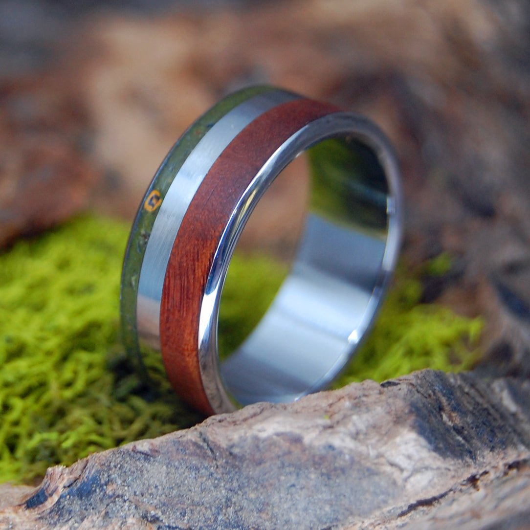 Marijuana & Madrone | Men's Marijuana Wood, Madrone Wood & Titanium Wedding Ring - Minter and Richter Designs