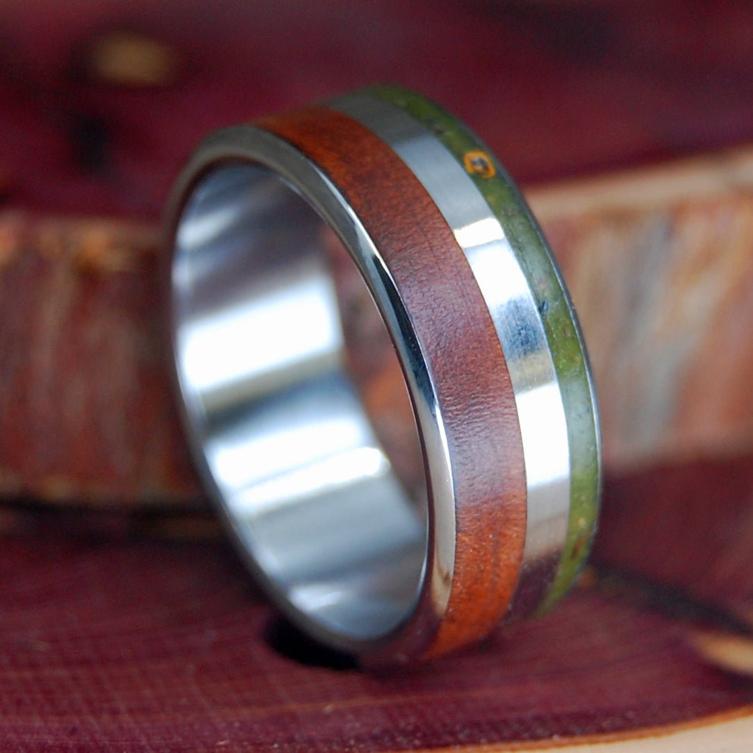 Marijuana & Madrone | Men's Marijuana Wood, Madrone Wood & Titanium Wedding Ring - Minter and Richter Designs