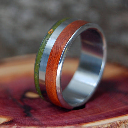 Marijuana & Madrone | Men's Marijuana Wood, Madrone Wood & Titanium Wedding Ring - Minter and Richter Designs