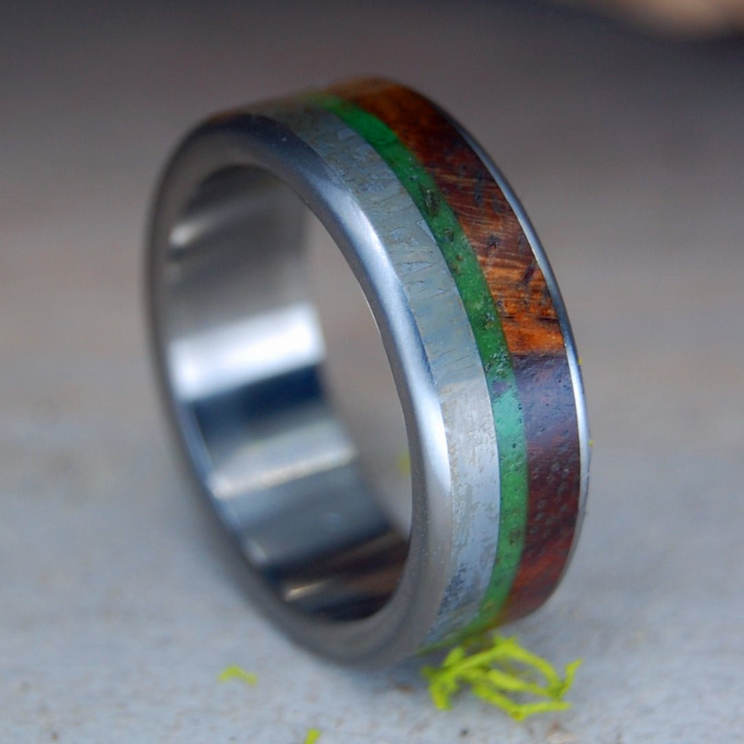 Marijuana Moon | Men's Meteorite, Marijuana & Redwood Wedding Ring - Minter and Richter Designs