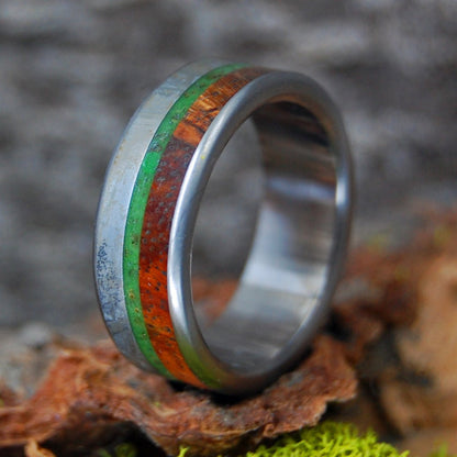 Marijuana Moon | Men's Meteorite, Marijuana & Redwood Wedding Ring - Minter and Richter Designs