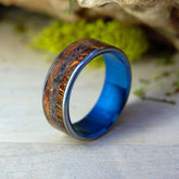 THE METEORITES AND LAVA FLOWS OF TEXAS | Crushed Meteorite, Texas Mesquite & Redwood, Icelandic Lava, Oregon Red Lava - Meteorite Wedding Rings - Minter and Richter Designs