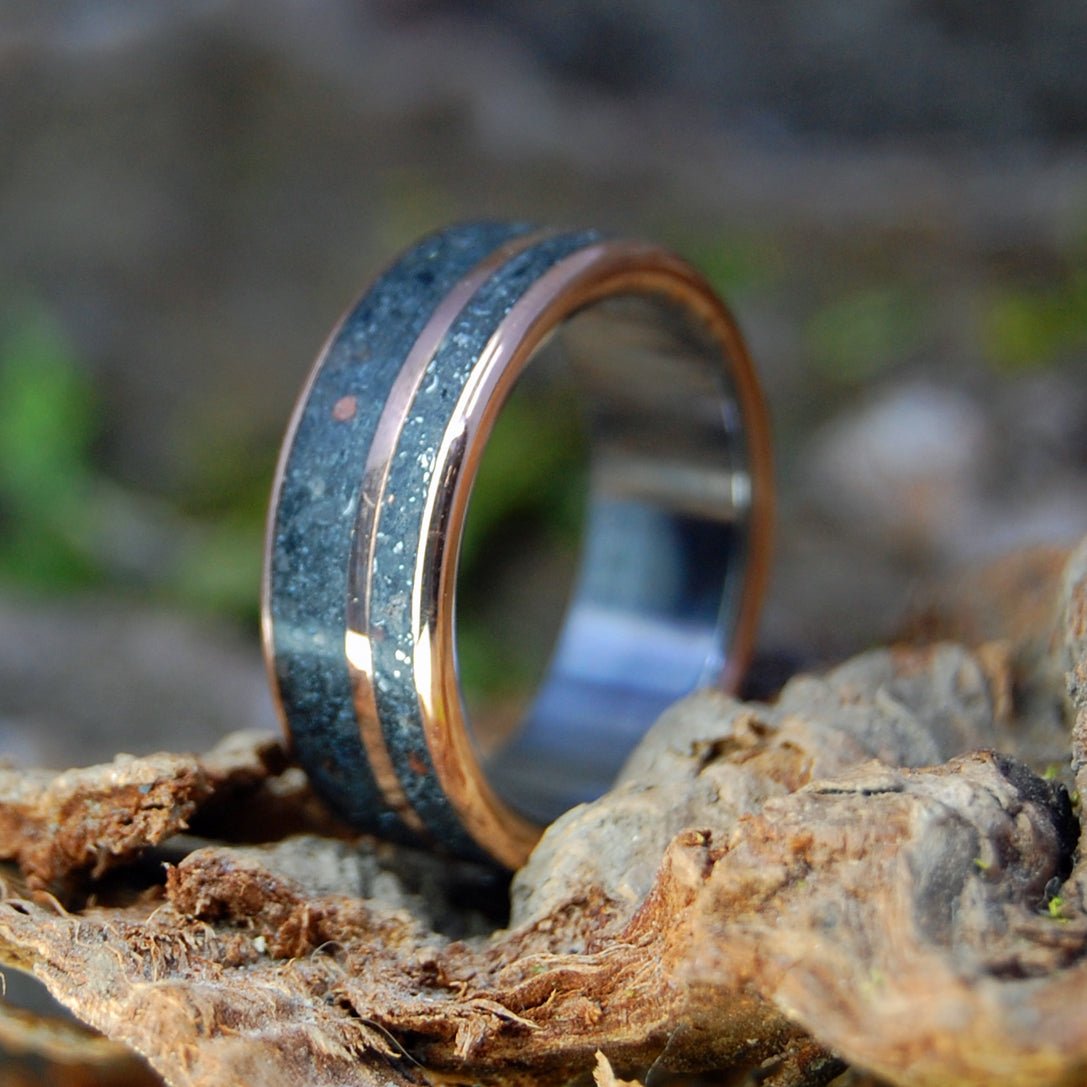 Meteorite Y Lava | Men's Meteorite, Lava & Titanium Wedding Ring - Minter and Richter Designs