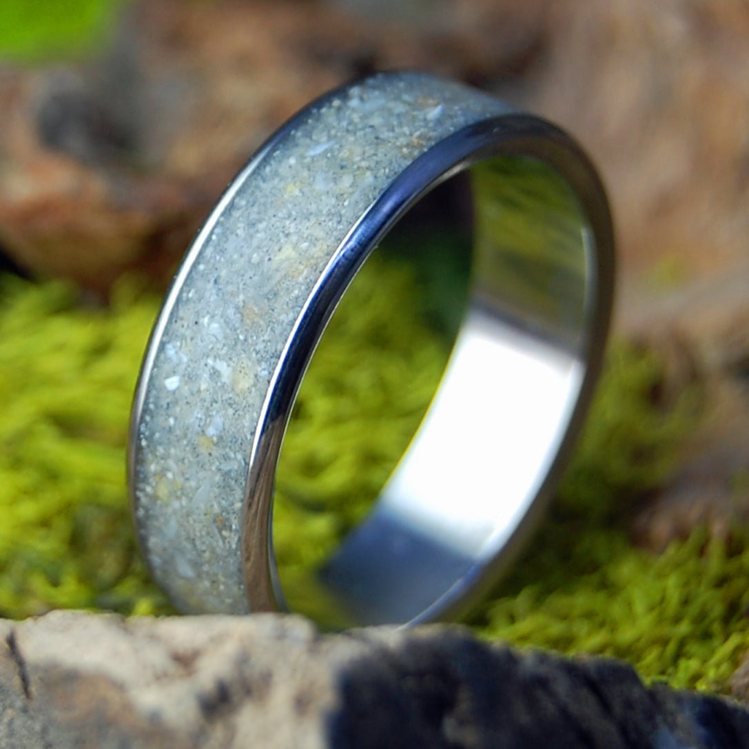 Miami Bound | Men's Beach Sand & Titanium Wedding Ring - Minter and Richter Designs