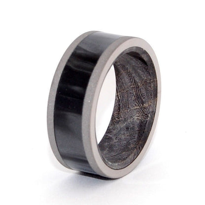 Midnight Is Ours | Men's Black Box Elder Wood, Resin & Titanium Wedding Ring - Minter and Richter Designs