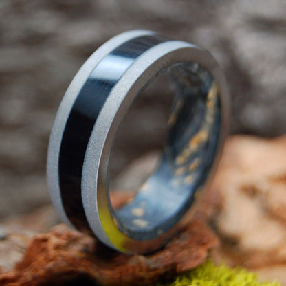 Midnight Is Ours | Men's Black Box Elder Wood, Resin & Titanium Wedding Ring - Minter and Richter Designs