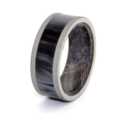 Midnight Is Ours | Men's Black Box Elder Wood, Resin & Titanium Wedding Ring - Minter and Richter Designs