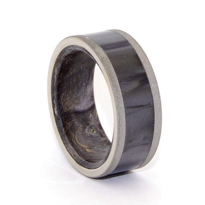 Midnight Is Ours | Men's Black Box Elder Wood, Resin & Titanium Wedding Ring - Minter and Richter Designs