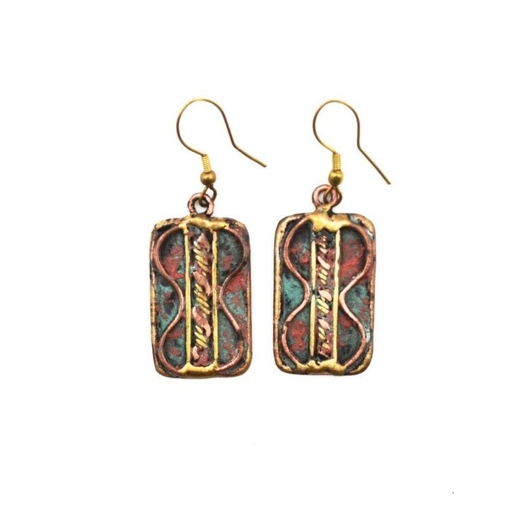 Mixed Metal Hammered Braided Patina EarRing | EarRing Mixed Metal - Minter and Richter Designs