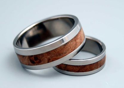 Montpelier | Maple Wood & Titanium - Unique Wedding Ring Sets - Minter and Richter Designs