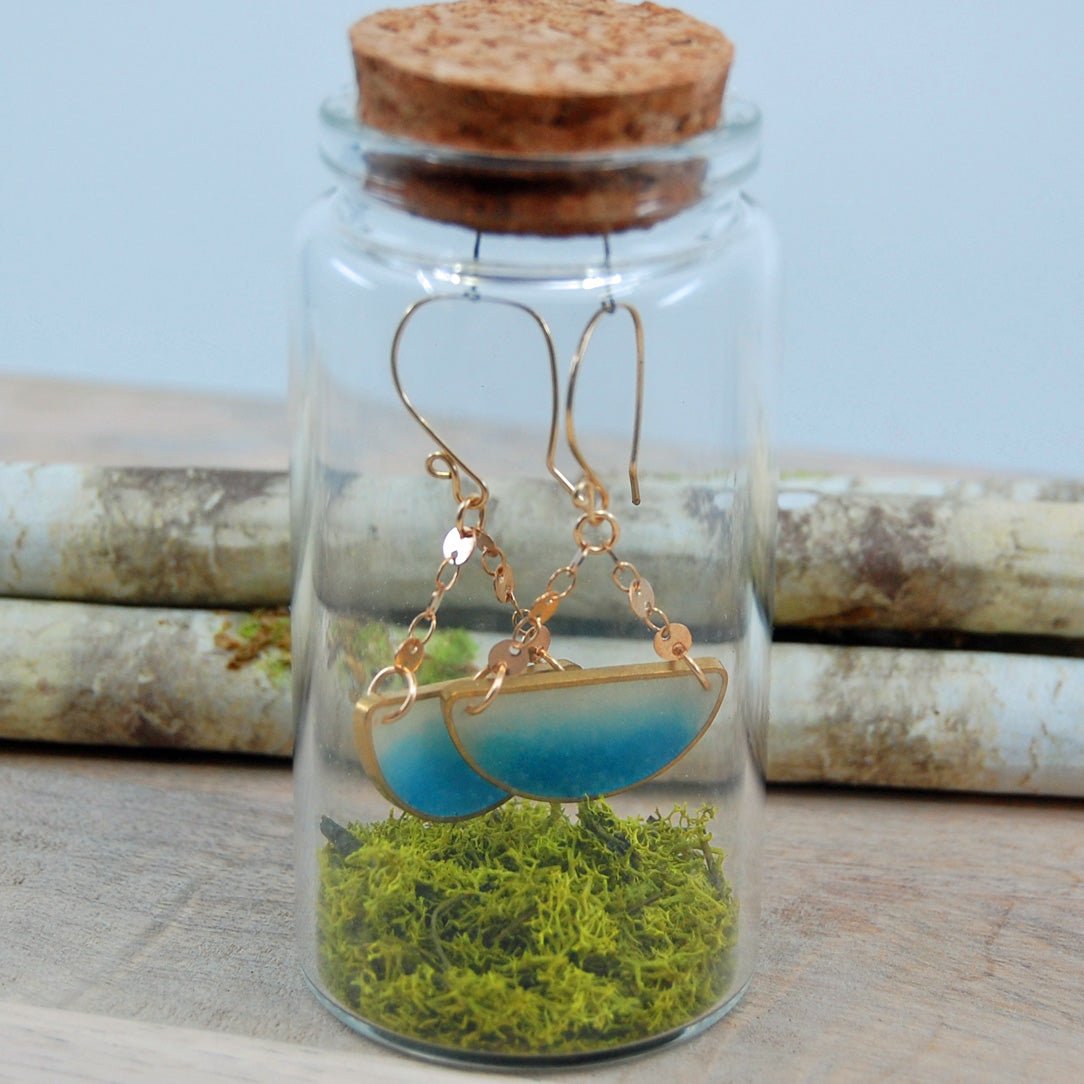 Moodswings EarRing | Handmade Gold Framed EarRing - Minter and Richter Designs