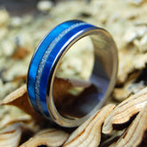 MOODY BLUE AQUAMARINE | Beach Sand & Marbled Resin Wedding Ring - Minter and Richter Designs