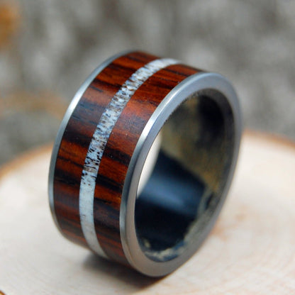 Moose On The Moors | Men's Antler, Wood & Titanium Wedding Ring - Minter and Richter Designs