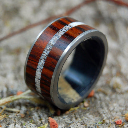 Moose On The Moors | Men's Antler, Wood & Titanium Wedding Ring - Minter and Richter Designs