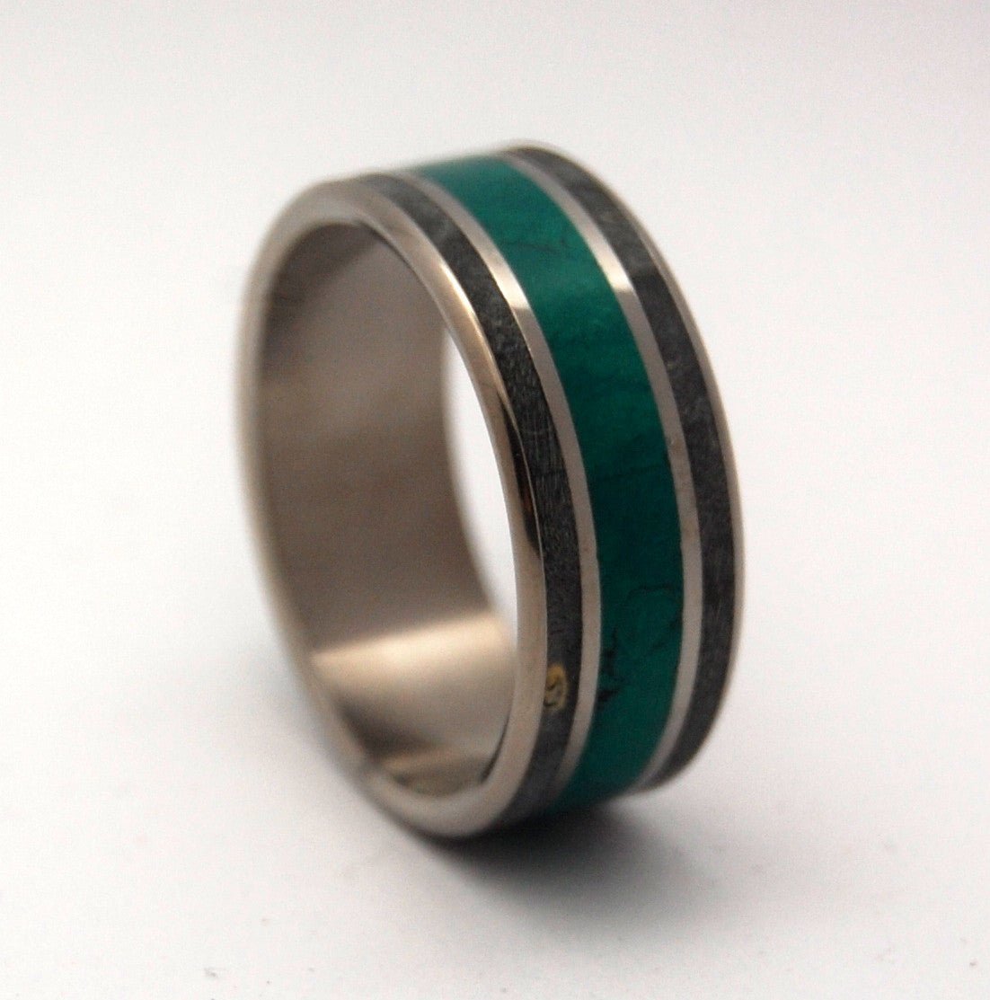 Morning Song | Men's Jade, Box Elder Wood & Titanium Wedding Ring - Minter and Richter Designs