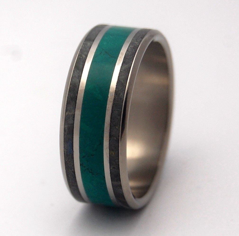 Morning Song | Men's Jade, Box Elder Wood & Titanium Wedding Ring - Minter and Richter Designs