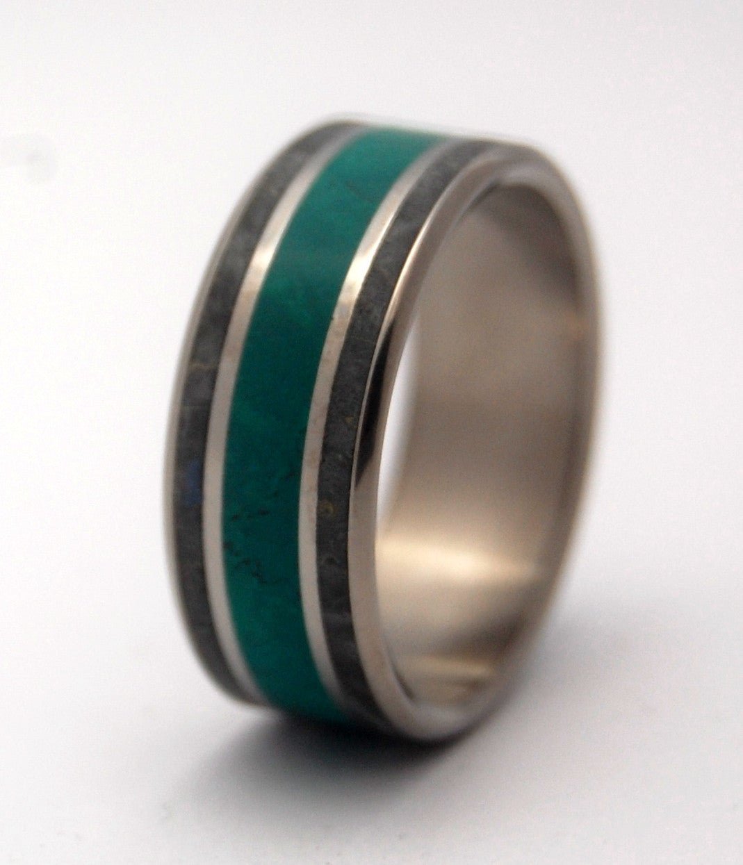 Morning Song | Men's Jade, Box Elder Wood & Titanium Wedding Ring - Minter and Richter Designs