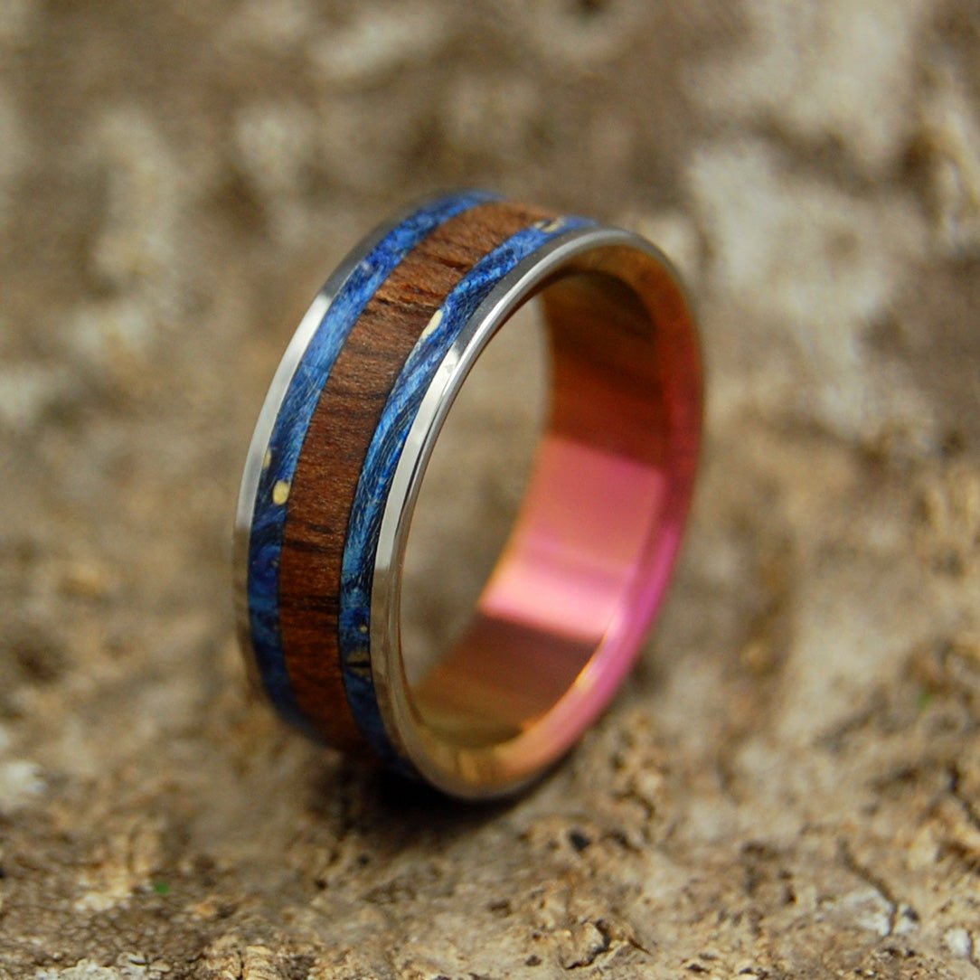 My Bright Love | Men's Hawaiian Koa Wood, Box Elder Wood & Titanium Wedding Ring - Minter and Richter Designs