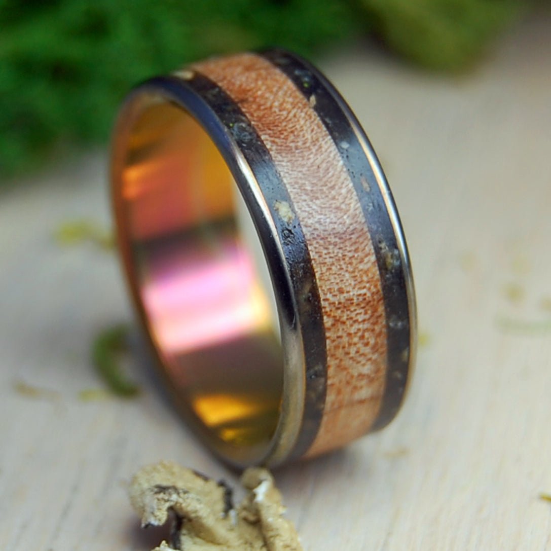 Nathanael Greene Flush | Men's Revolutionary War Rocks, New England Sugar Maple & Titanium Wedding Ring - Minter and Richter Designs