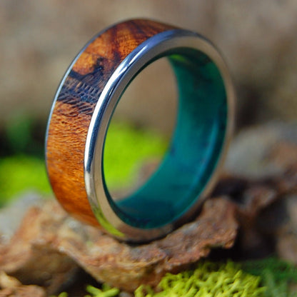 No Little Love Wide | Men's Desert Ironwood, Jade & Titanium Wedding Ring - Minter and Richter Designs