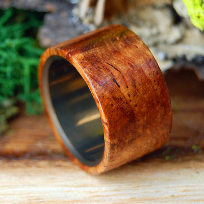 OH BOY AMBOYNA | Men's Amboyna Wood & Titanium Wedding Ring - Minter and Richter Designs