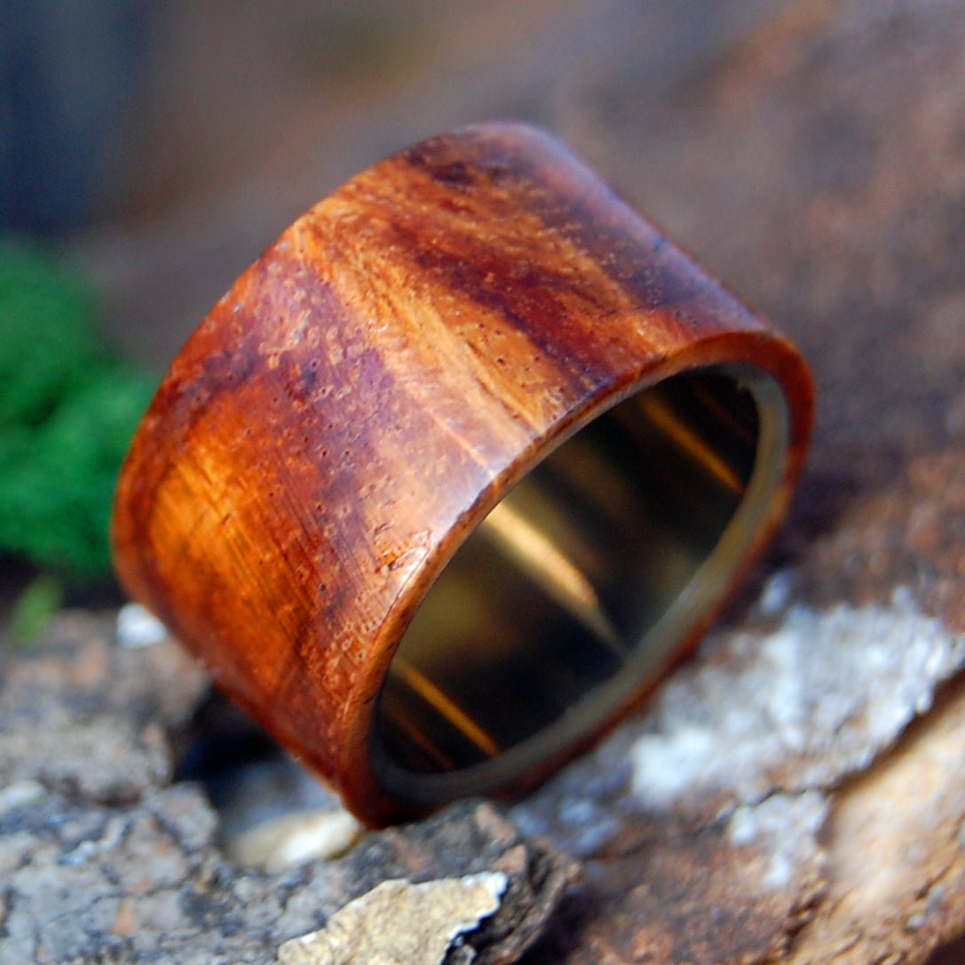 OH BOY AMBOYNA | Men's Amboyna Wood & Titanium Wedding Ring - Minter and Richter Designs
