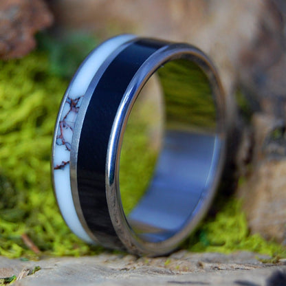 ONYX WILD | Men's Wild Horse Jasper & Onyx Stone - Titanium Wedding Ring - Minter and Richter Designs