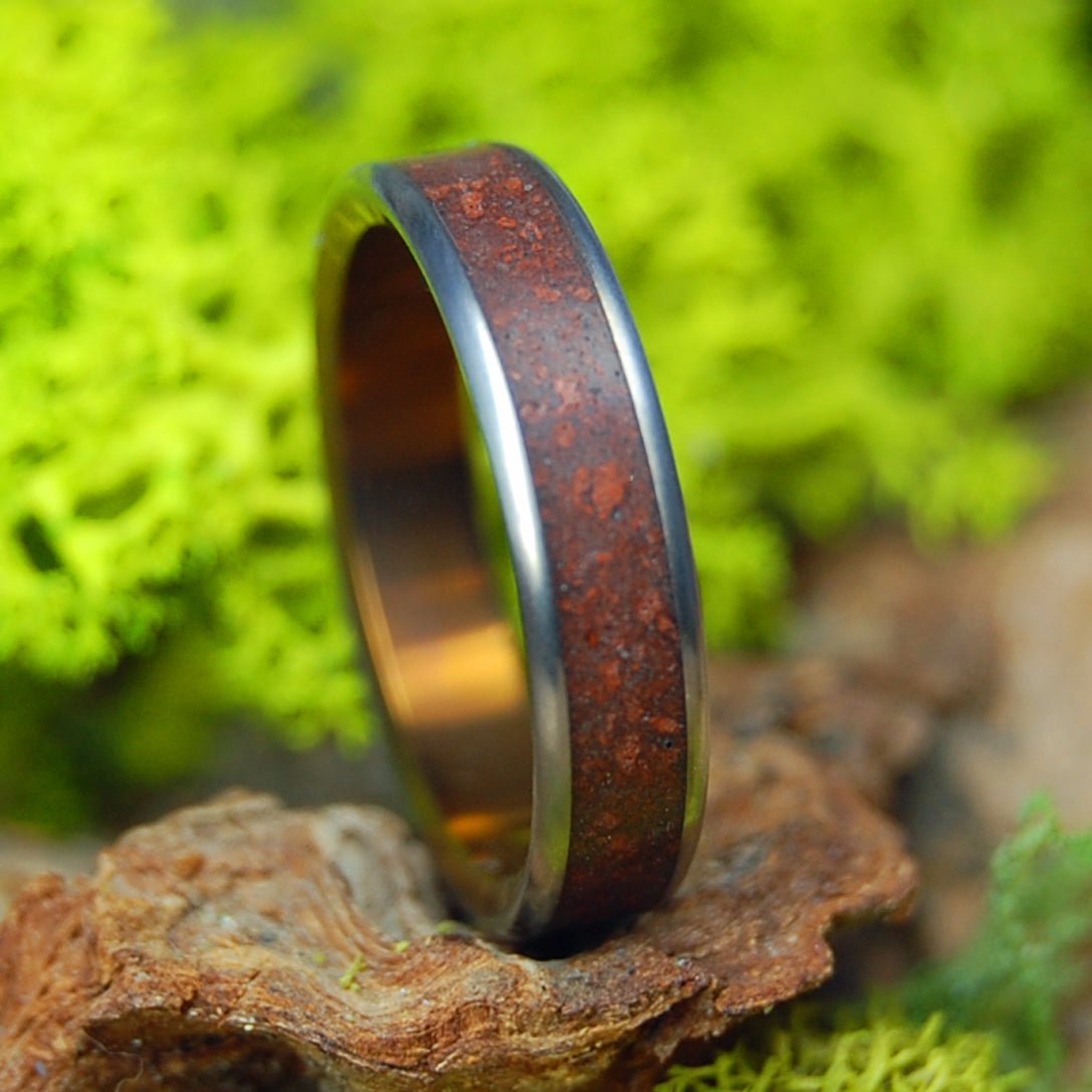 Oregon Red Lava For Her | Women's Lava & Titanium Wedding Ring - Minter and Richter Designs