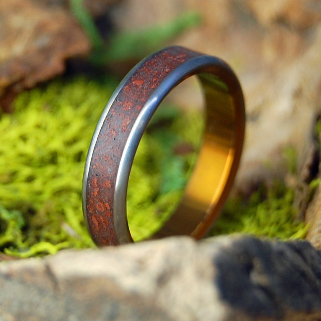 Oregon Red Lava For Her | Women's Lava & Titanium Wedding Ring - Minter and Richter Designs